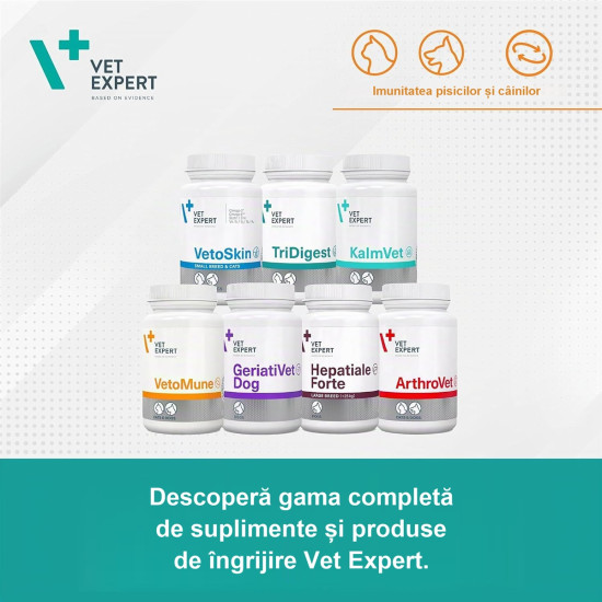 Vetomune Vet Expert – Supliment pentru Îmbunătățirea Imunității la Câini și Pisici, 60 Capsule Twist-Off